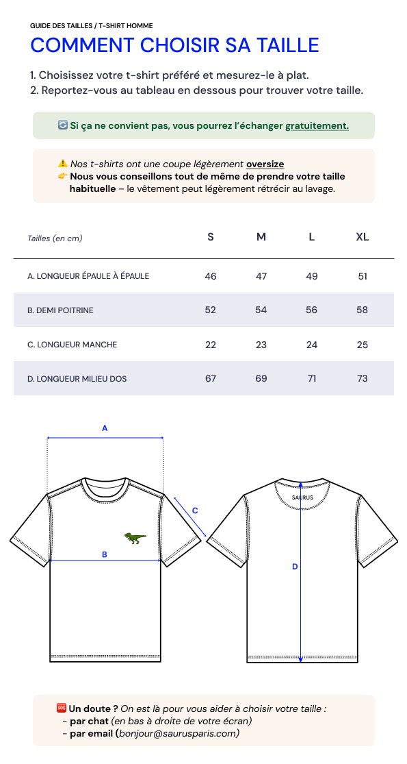 T-Shirt T-Rex Blanc - Homme