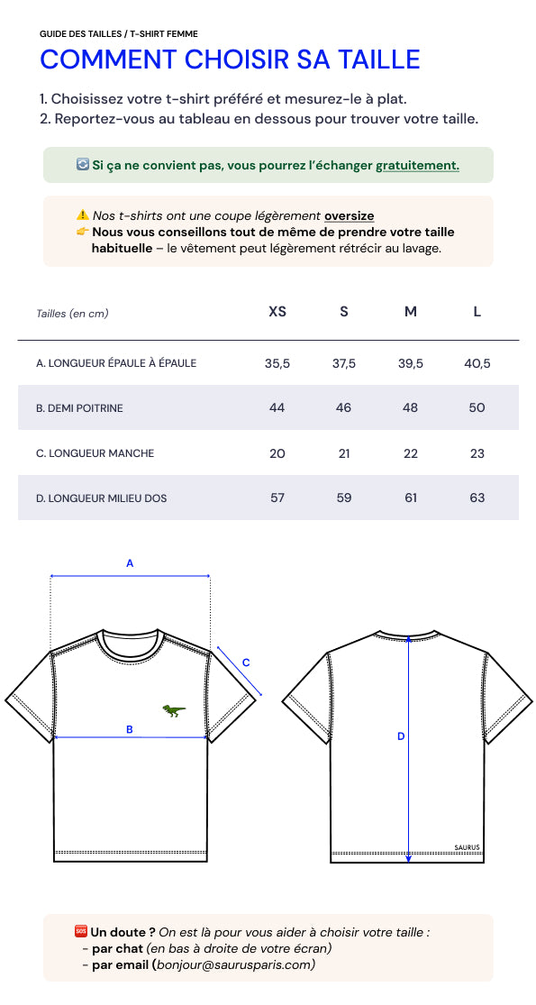 T-Shirt T-Rex Noir - Femme